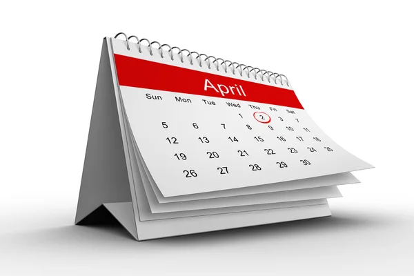 Close up of April calendar — Stock Photo, Image