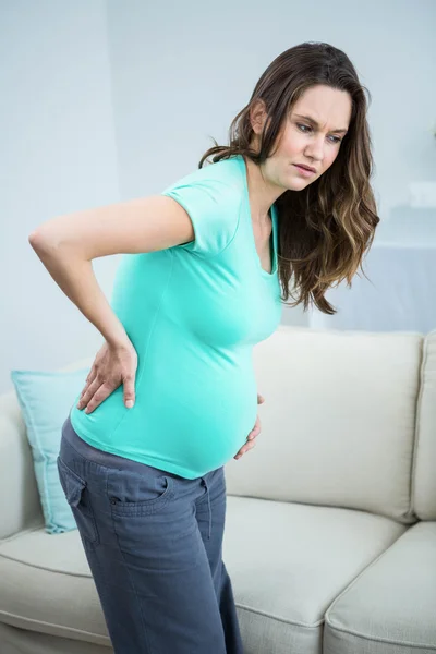 Pregnant woman with back pain — Stock Photo, Image