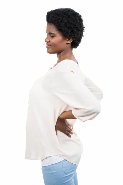 Mulher grávida com dor nas costas — Fotografia de Stock