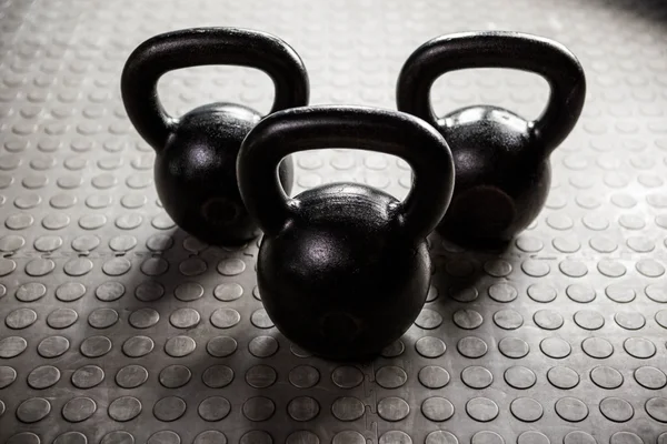 Prohlédni si na tři Kettlebells — Stock fotografie