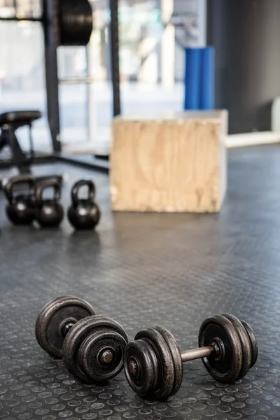 Dumbbells on the floor — Stock Photo, Image