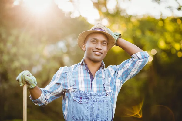 Smiling man in the garden — Stock Photo, Image