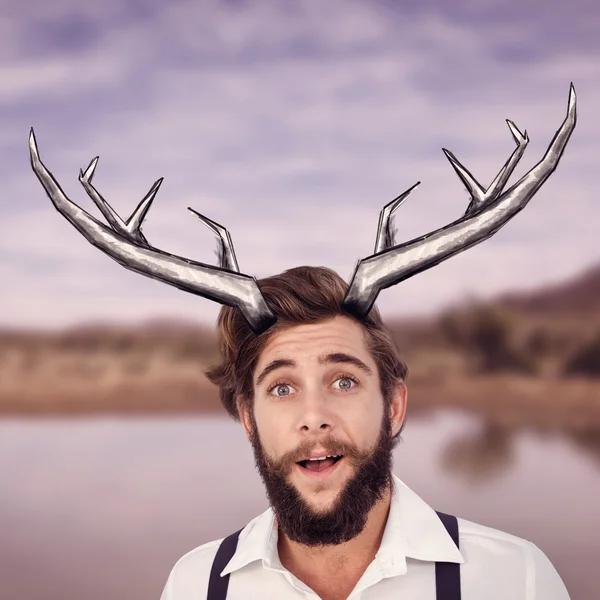 Porträt eines überraschten Hipsters — Stockfoto