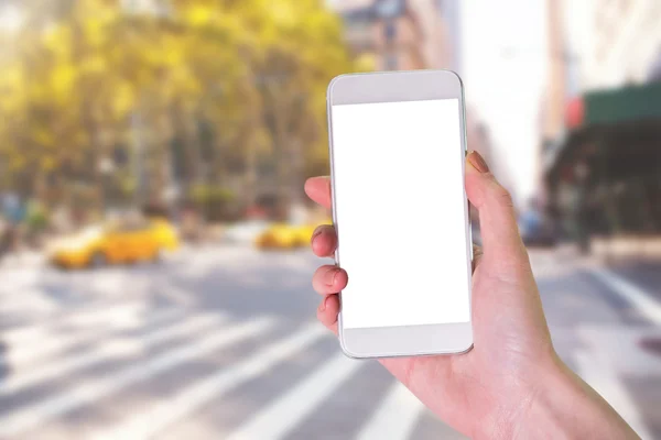 Mão segurando smartphone — Fotografia de Stock