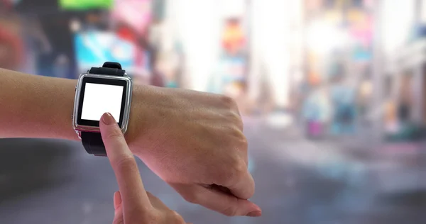 Smart watch on wrist — Stock Photo, Image