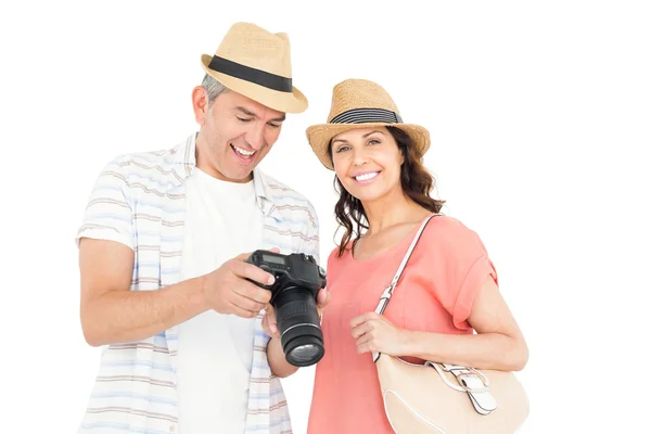 Happy couple taking photo — Stock Photo, Image