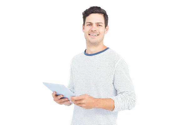 Man using his tablet — Stock Photo, Image