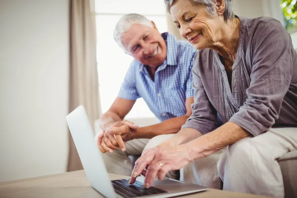 Senior woman using laptop Stock Picture
