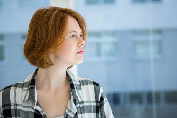 Red haired hipster smiling — Stock Photo, Image