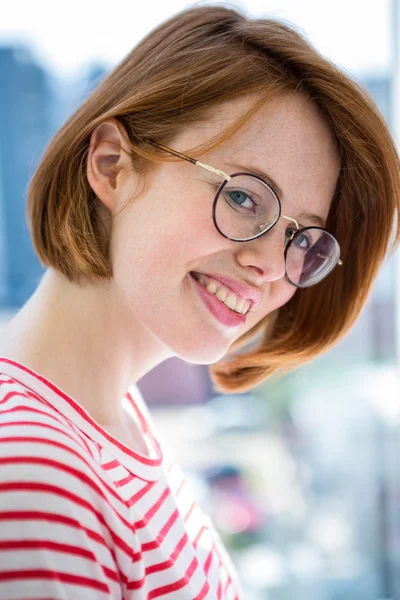 Red haired hipster with glasses — Stock Photo, Image