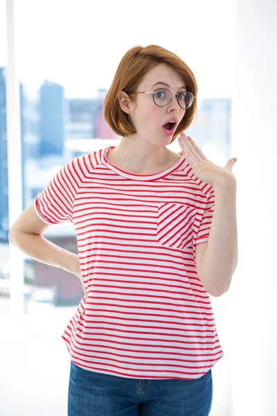 Red haired hipster with glasses — Stock Photo, Image