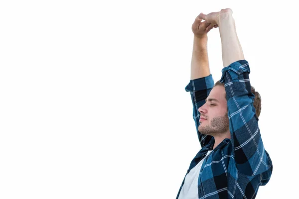 Knappe man outstretching zijn armen — Stockfoto