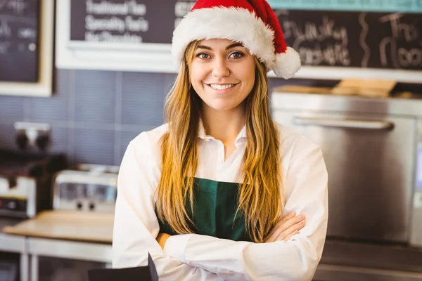 Serveerster permanent achter balie — Stockfoto