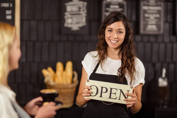 Serveerster weergegeven: open teken — Stockfoto