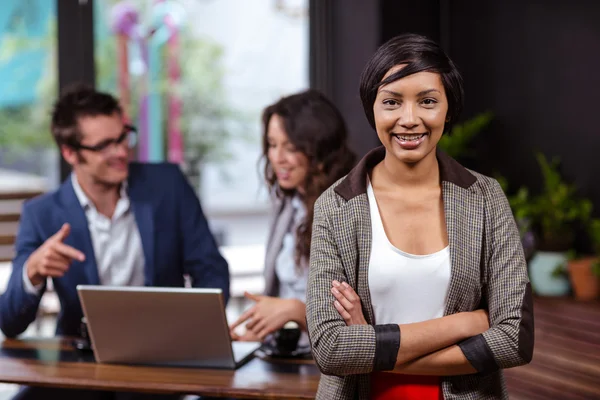 Woman with arms crossed — Stock Photo, Image