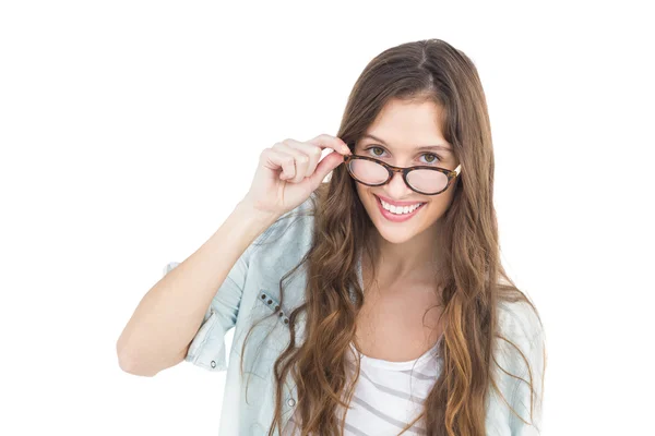 Retrato de alumna con anteojos — Foto de Stock