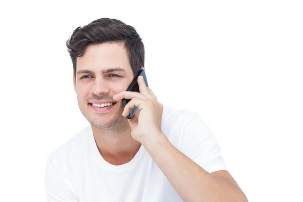 Pohledný muž s telefonní hovor — Stock fotografie