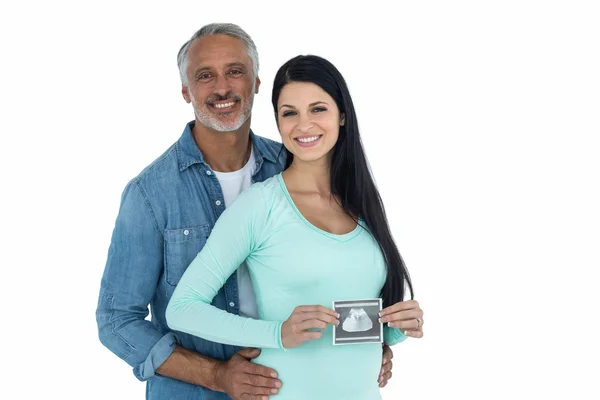 Couple with ultrasound scan — Stock Photo, Image