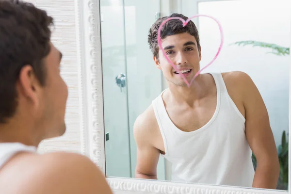 Man reflection in mirror — Stock Photo, Image