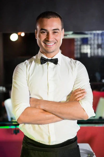 Portrait of waiter smiling — Stock Photo, Image