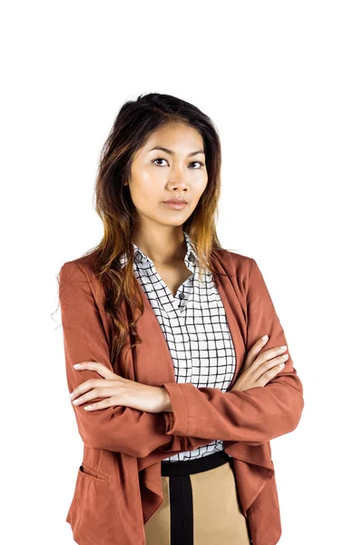 Femme d'affaires avec bras croisés — Photo