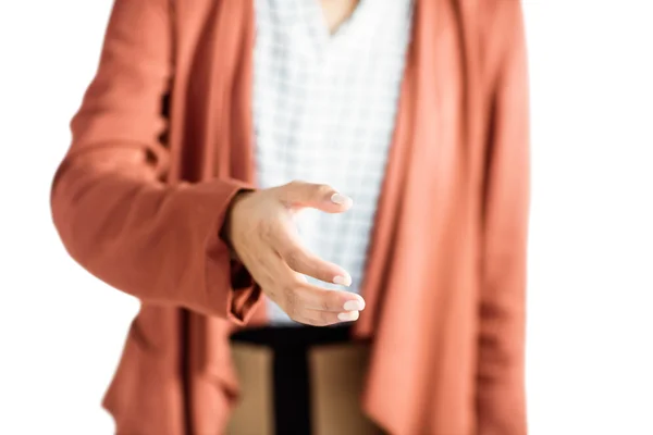 Geschäftsfrau reicht Handschlag — Stockfoto