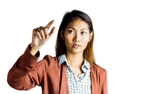 Ciddi iş kadını işaret — Stok fotoğraf
