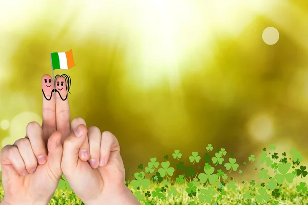 Patricks day fingers with irish flag — Stock Photo, Image