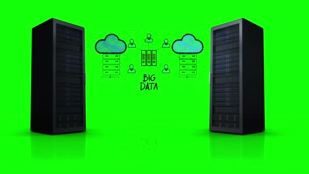Vídeo de big data y nubes — Vídeo de stock