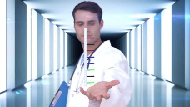 Investigador analizando ADN — Vídeo de stock