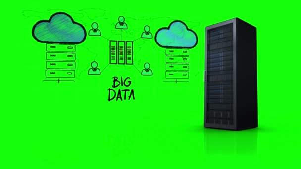 Vídeo de big data y nubes — Vídeo de stock