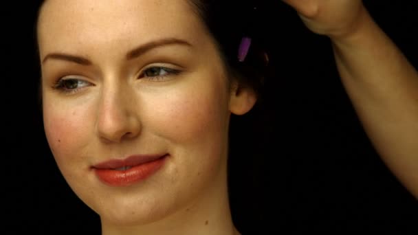 Nő haja megtörtént — Stock videók