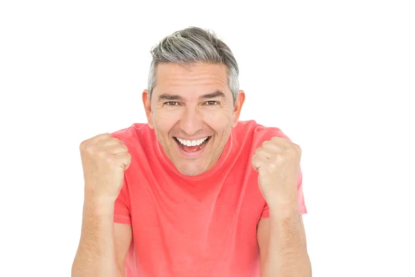 Excited man showing his happiness — Stock Photo, Image