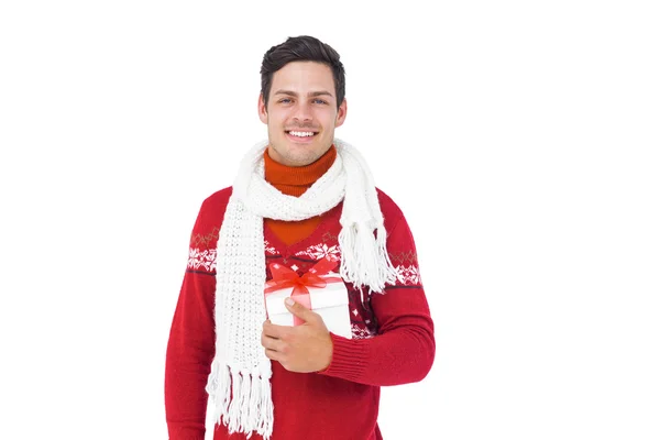 Man holding gift box — Stock Photo, Image