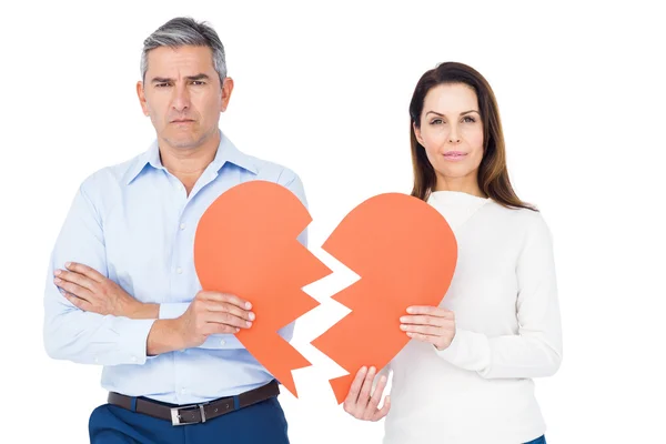 Par som håller brustet hjärta — Stockfoto