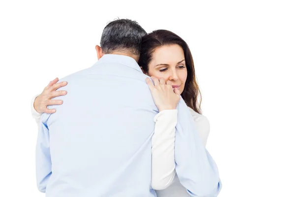 Pareja silenciosa consolándose mutuamente — Foto de Stock