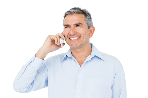 Χαμογελώντας επιχειρηματίας καλώντας το τηλέφωνο — Φωτογραφία Αρχείου