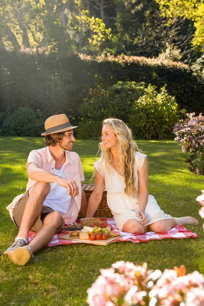 Paar die picknicken — Stockfoto