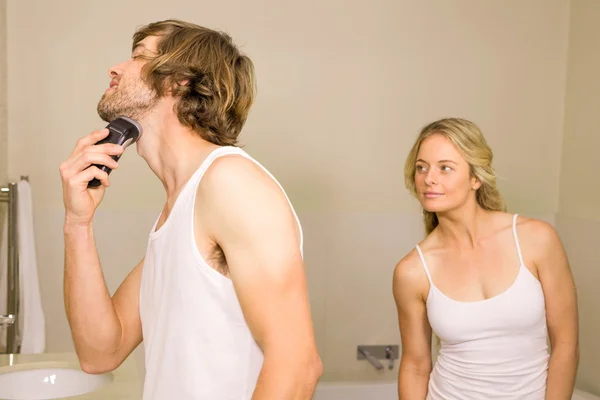 Man about to shave — Stock Photo, Image