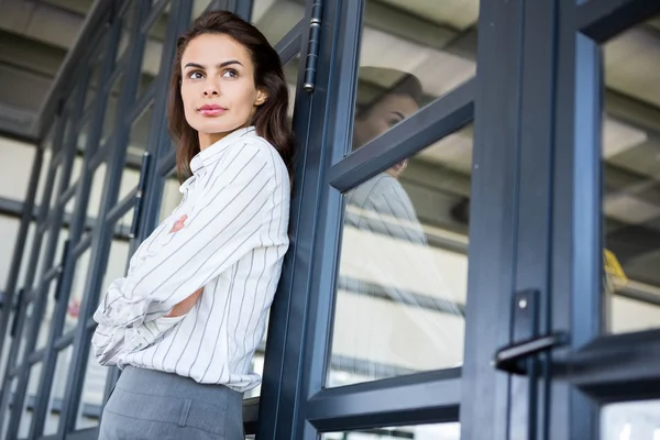 Beautiful businesswoman  leaning — Stock Photo, Image