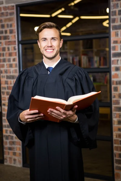 Lawyer standing near library — Stock Photo, Image