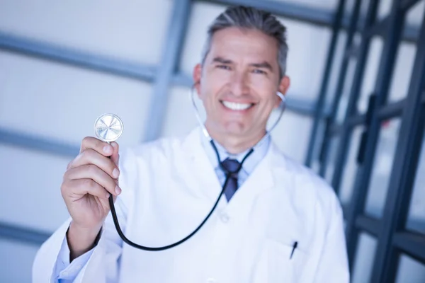 Doctor showing stethoscope — Stock Photo, Image