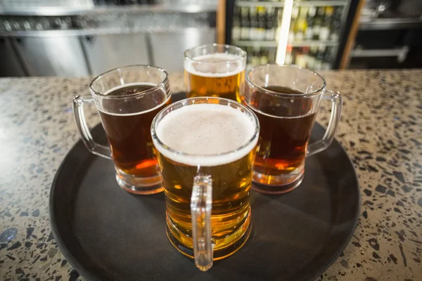 Vier glazen van bier — Stockfoto