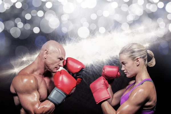 Boxeadores con postura de lucha — Foto de Stock