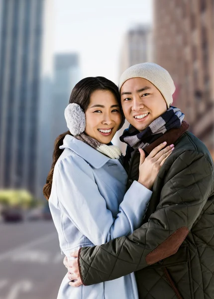 Portrait of couple embracing — Stockfoto