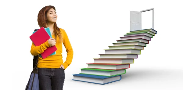 Studente universitario con libri — Foto Stock