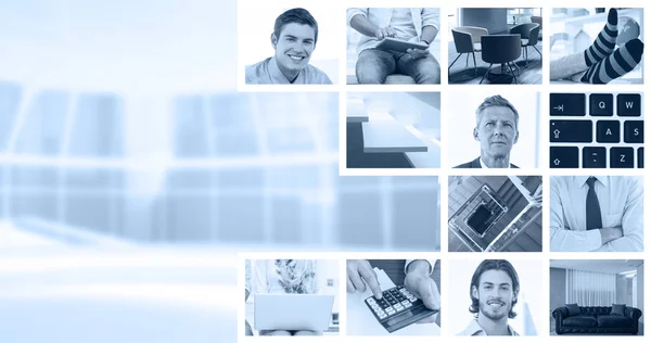 Immagine composita di uomini d'affari che utilizzano laptop — Foto Stock