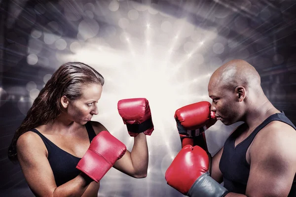 Idrottare med fighting stance — Stockfoto