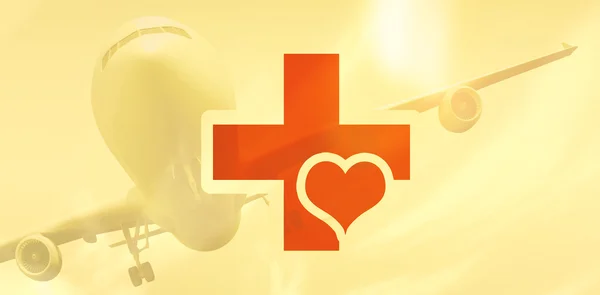 Composite image of heart and cross — Stock Photo, Image