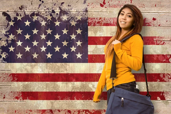 College student with bag in park — Stock Photo, Image